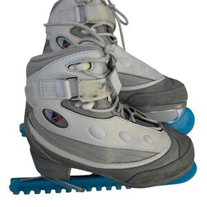 Riedell Soft Boot Figure Skates Grey White US Size‎ 3 Youth Beginner Ice Skates